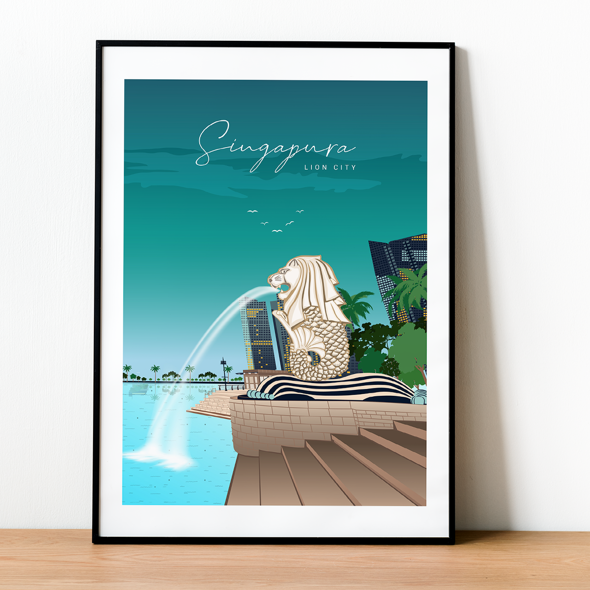 singapure-lion-night-city-poster-kawaink