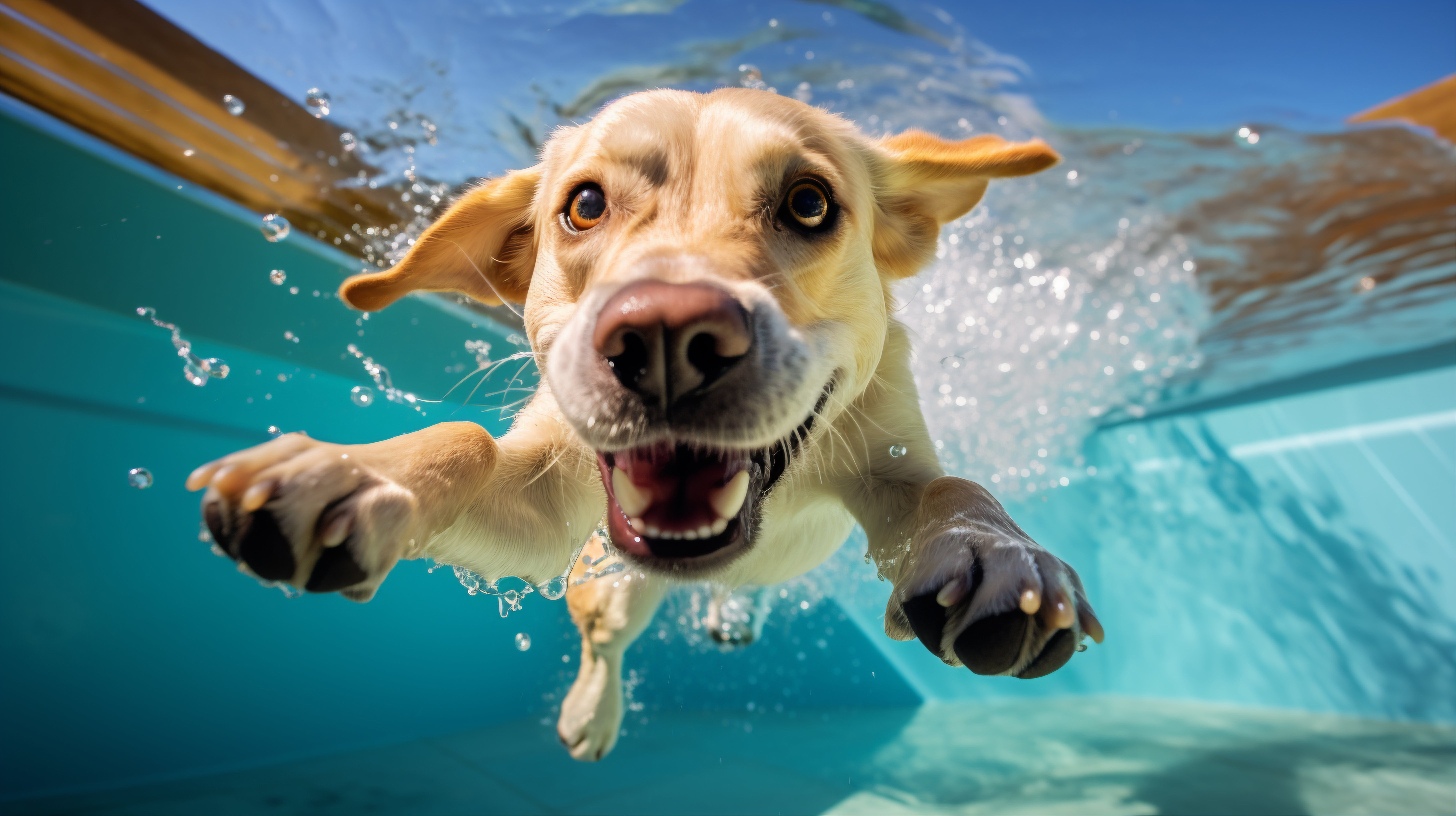 Der unwiderstehliche Instinkt eines Golden Retrievers: Spaß im Pool des Nachbarn!