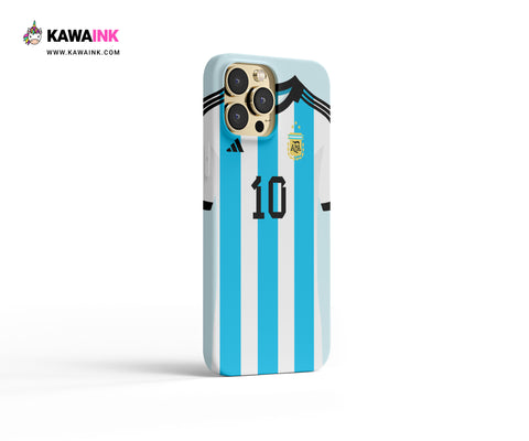 Messi Leads Argentina (3 Stars) (iPhone/Samsung): Celebrate Messi and Argentina's 3 World Cup wins with this phone case!