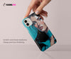 Hyperreal anime painting. Anime Style. Black haired woman. Tough case. Iphone- Samsung