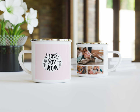 Ich liebe dich Mama - Emaille-Fototasse online personalisiert