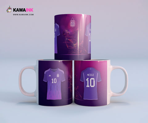 Messi Argentina Coffee Mug - World cup 2022 - three stars