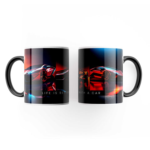 Life is better whit a car, Mug for car lovers - Kawaink