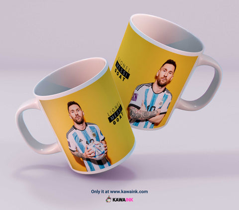 Gelbe Messi-Kaffeetasse
