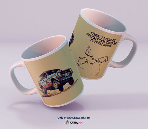 Rally car mug - Kawaink