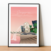 Singapure Lion pink city poster