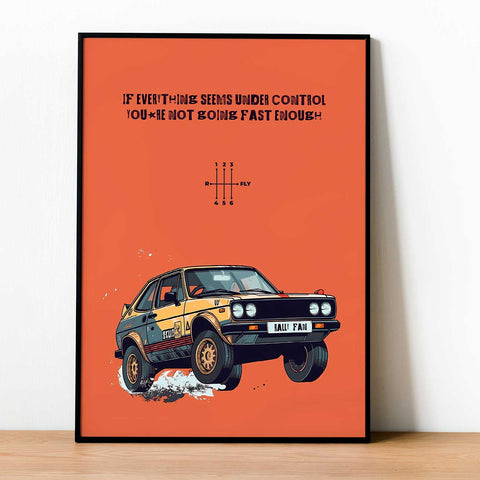 ¡No vas lo suficientemente rápido! Cartel para los amantes de los autos.