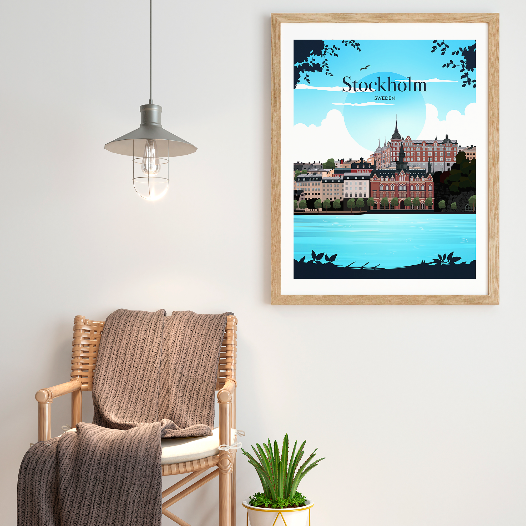 Stockholm day city poster– Kawaink