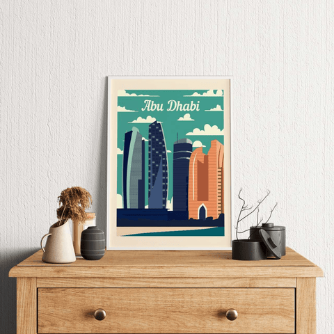 Abu dhabi retro poster - Kawaink