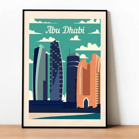 Abu dhabi retro poster - Kawaink