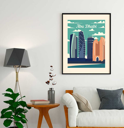 Abu dhabi retro poster - Kawaink
