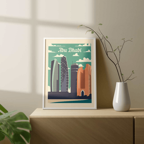 Abu dhabi retro poster - Kawaink