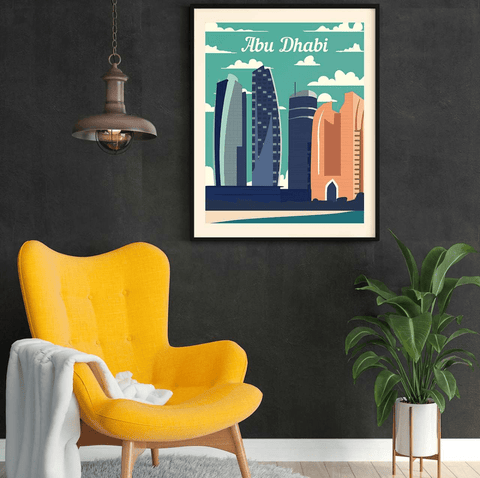 Abu dhabi retro poster - Kawaink