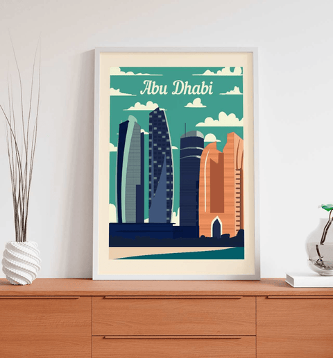 Abu dhabi retro poster - Kawaink