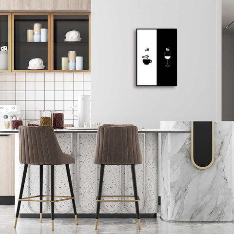 AM-PM coffee or wine poster - Kawaink