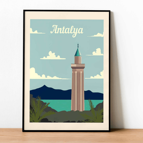 Antalya retro poster - Kawaink