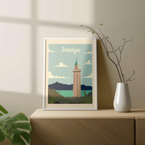 Antalya retro poster - Kawaink