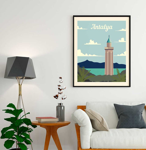 Antalya retro poster - Kawaink