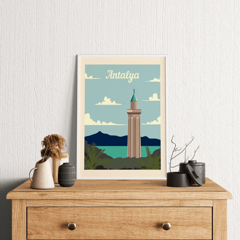 Antalya retro poster - Kawaink