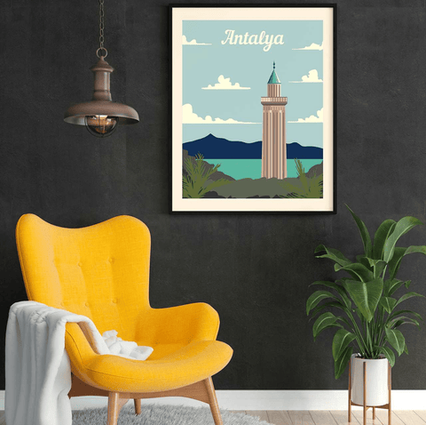 Antalya retro poster - Kawaink