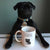 Happy Pug Customer with his Coffee Mug