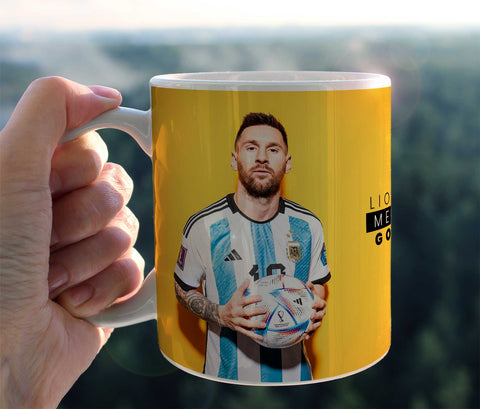 Gelbe Messi-Kaffeetasse