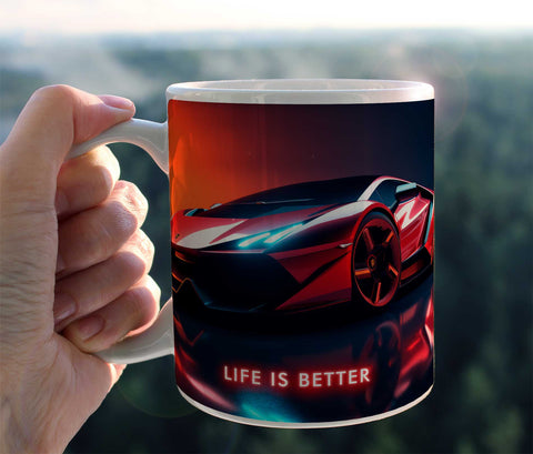 Das Leben ist besser mit meinem Auto, Tasse