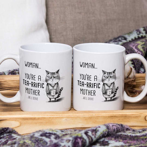 Woman, you are a tea-rrific mother...  Mother's day mug 2023 - Kawaink
