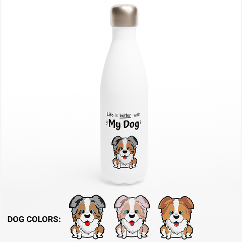 Australischer Schäferhund – Das Leben ist besser mit My Dog – Wasserflasche