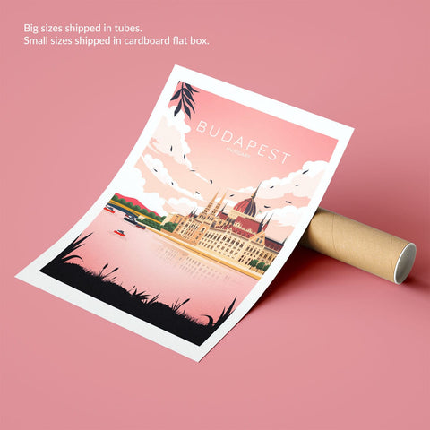 Budapest pink poster - Kawaink