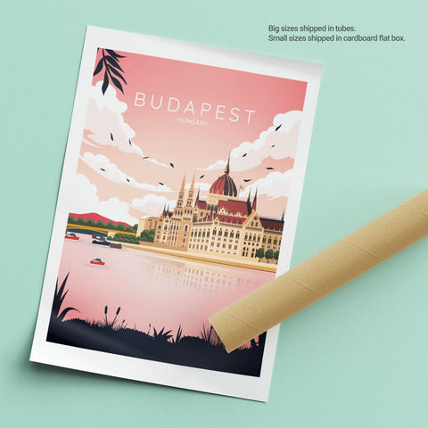 Budapest pink poster - Kawaink