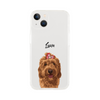 Transparent Case with Hand-drawn illustration of your pet and name. For iphone or Samsung