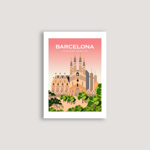 Barcelona pink poster