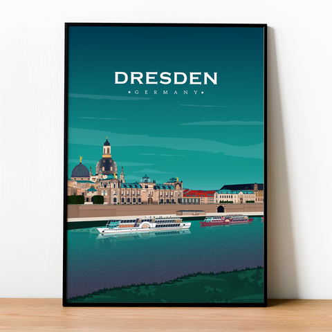 Dresden night city poster