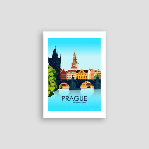 Prager Plakat hellblau