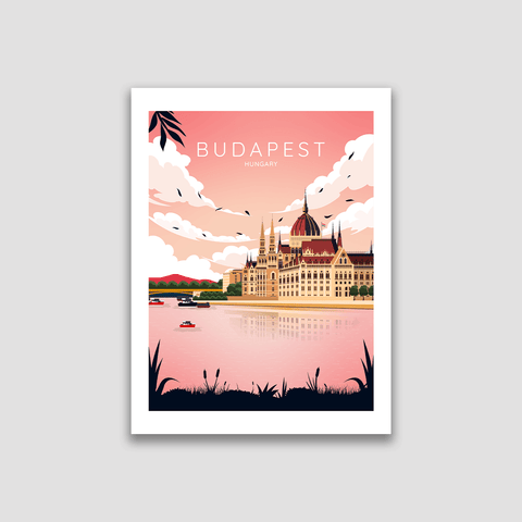 Budapest pink poster - Kawaink