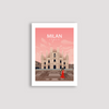 Milan pink city poster