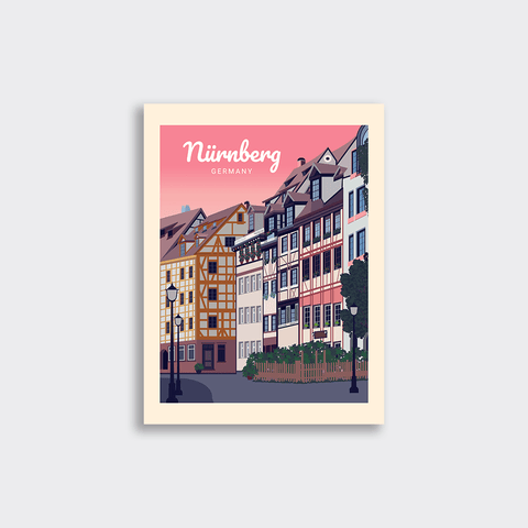 Nuremberg pink poster - Kawaink