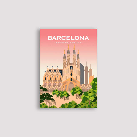 Barcelona pink poster