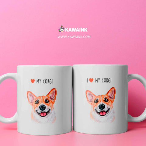 I love my Corgi Coffee Mug - Kawaink