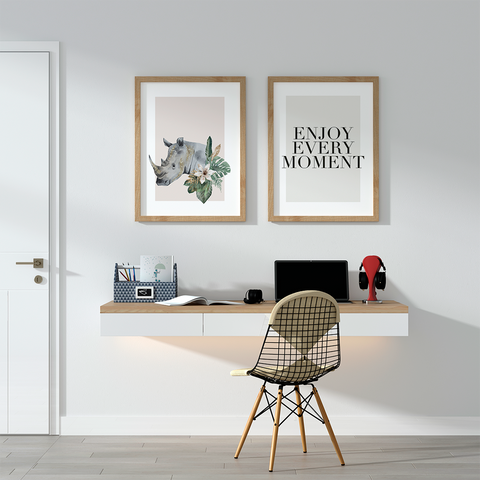 Nashorn, minimalistisches Poster