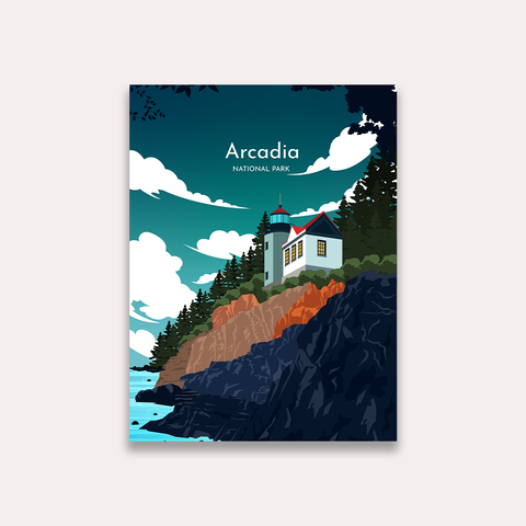 Arcadia, National Park. night poster