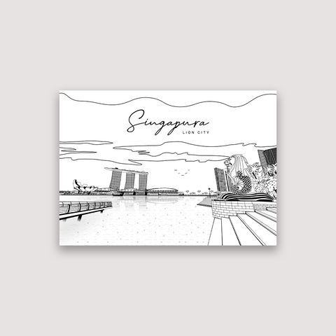 Singapure city poster horizontal white