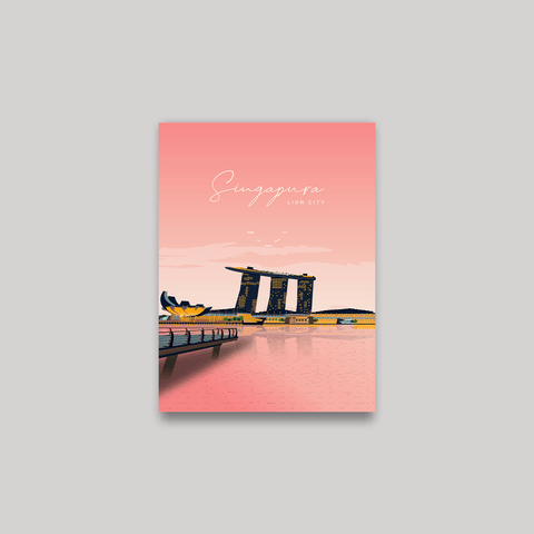 Singapur rosa Poster