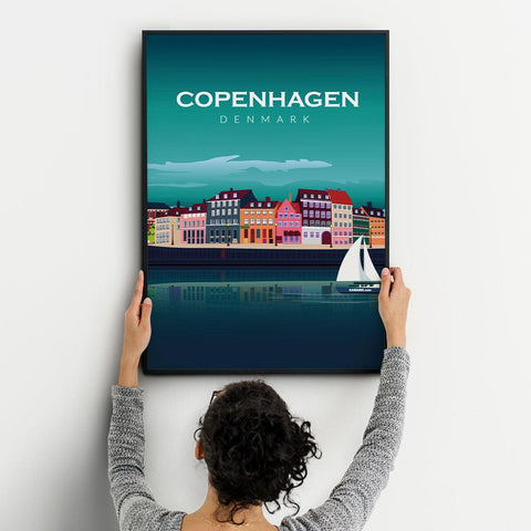 Copenhagen night poster - Kawaink