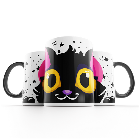 Black kitten. Mug for cat lovers