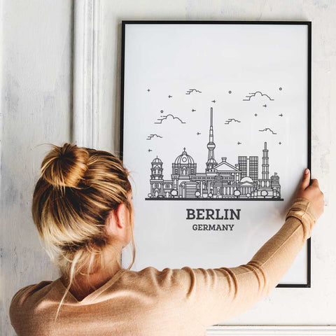 Berlin line art poster print
