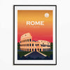 Rome, Italy, city poster - Kawaink