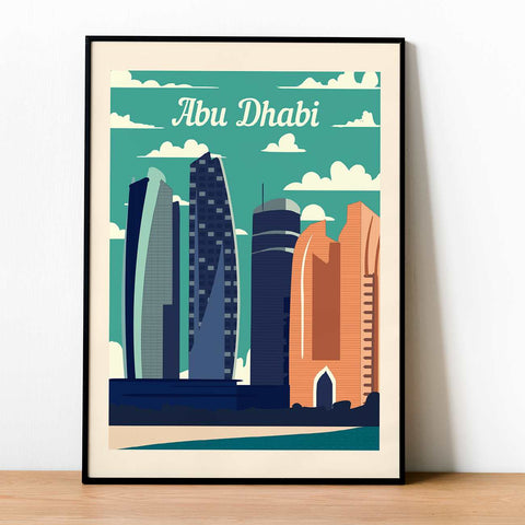 Abu dhabi retro poster