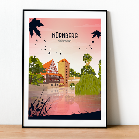 Nürnberger Rosa Stadt Poster